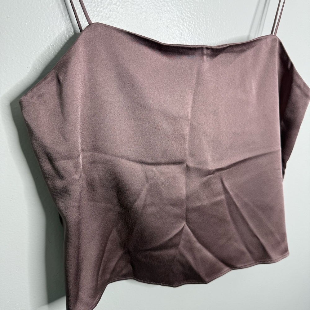 NWT Massimo Dutti Pink Strappy Satin Top Size Medium‎ - Picture 3 of 13